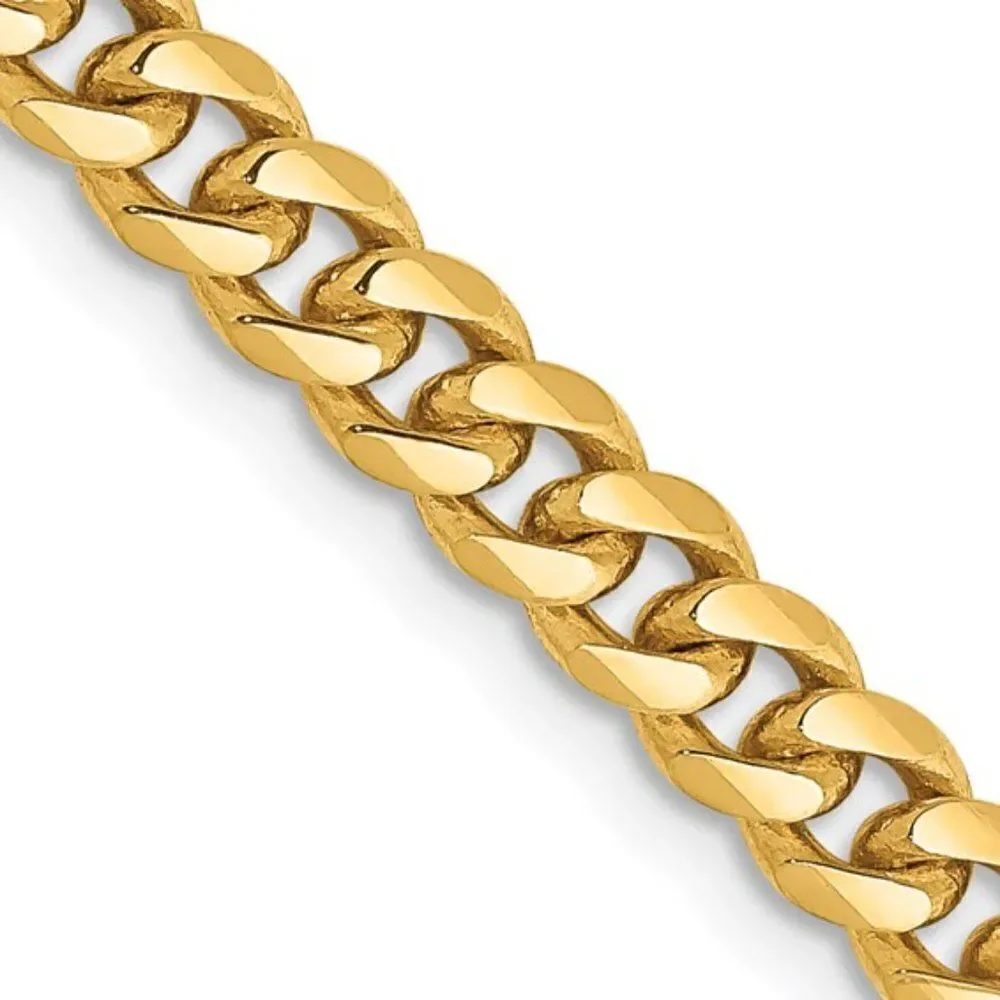 14k Solid Gold Miami Cuban Link 20 inch Chain